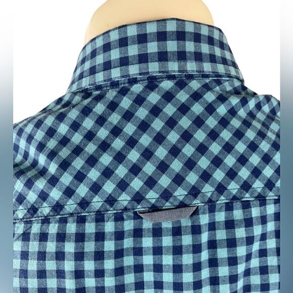 Penguin S/S Button Down in Blue/Turquoise Gotham Plaid Gently Used Size Large - Picture 4 of 8